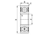 Single Row Deep Groove Ball Bearings with Rubber Seals Diagram