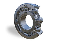 Single Row Deep Groove Ball Bearings with Snap Ring Groove 3D
