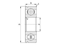 Single Row Deep Groove Ball Bearings with Snap Ring Groove Diagram