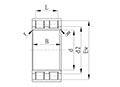 Double Row Full Complement Cylindrical Roller Bearings without Outer Ring RNN Series A Type Diagram