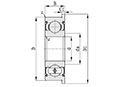 Miniature Ball Bearings with Flange with Shields Diagram